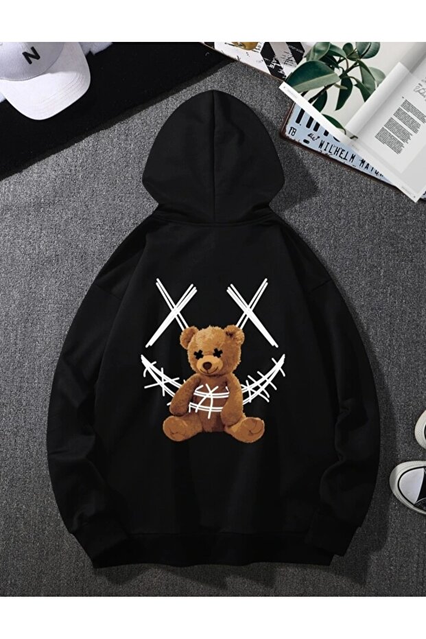 SEBESTA FASHİON NEW SEASON Unisex 2 THREAD RAINED THICK TERRIBLE PRINTED HOODED Sweatshirt
