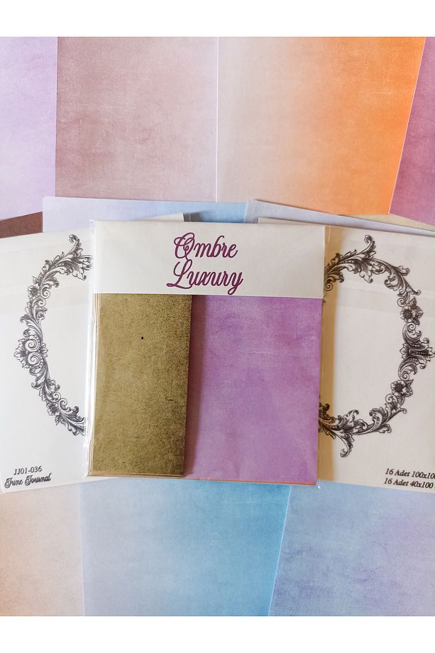 Ombre Series 100'lü Scrapbook Bullet Journal ve Ajandalar İçin Desenli Kağıt Seti - 5