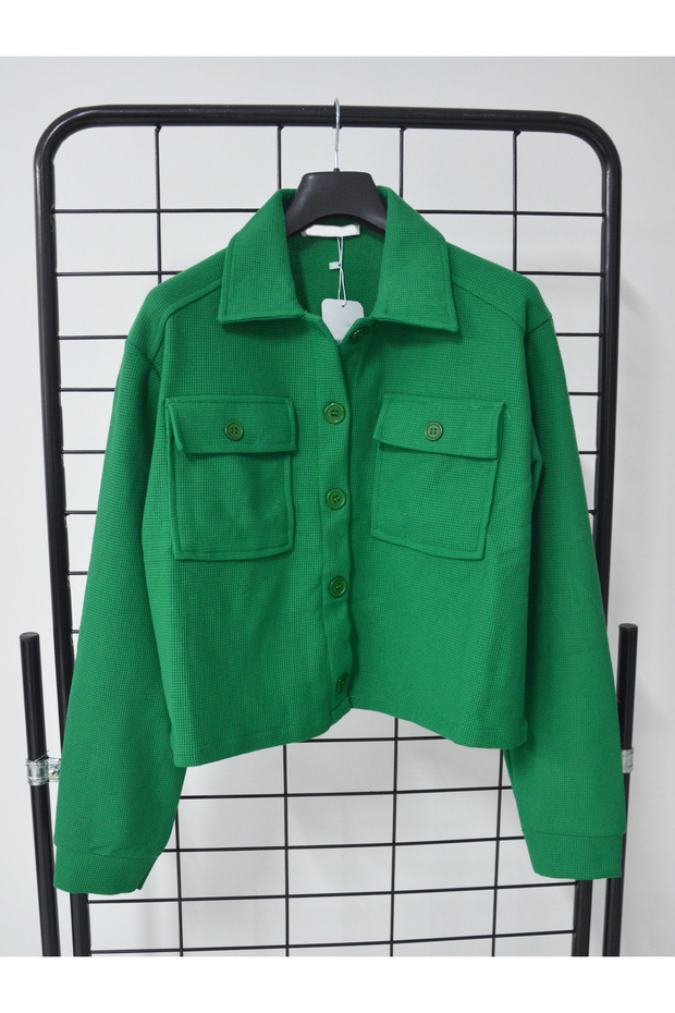 Yeşil Waffle Ceket - 1