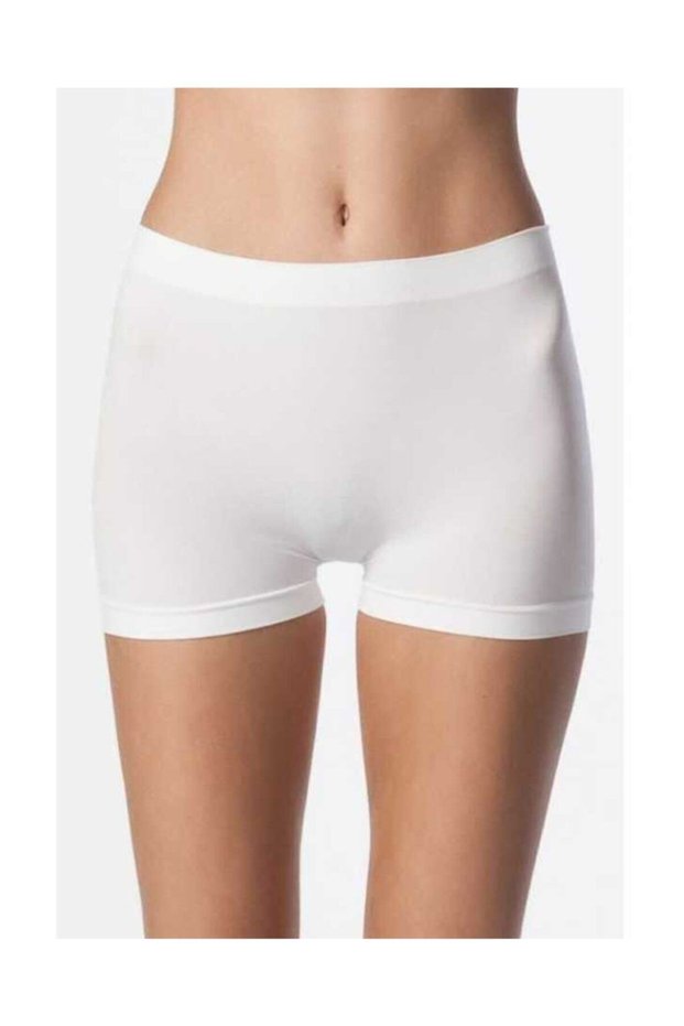 Women's White Taktel Seamless Boxer Shorts High Waist Panties (2 Pieces) 2007