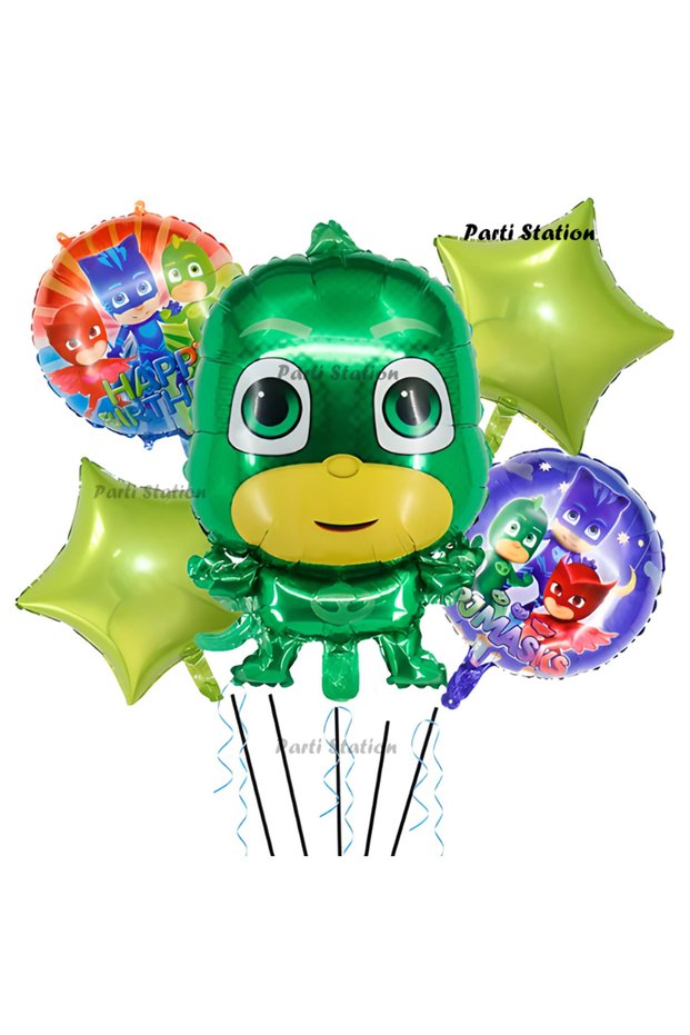 Pjmasks Lizard Kids Concept Birthday Balloon Set Pijamaskeliler Lizard Kids Theme Balloon Set