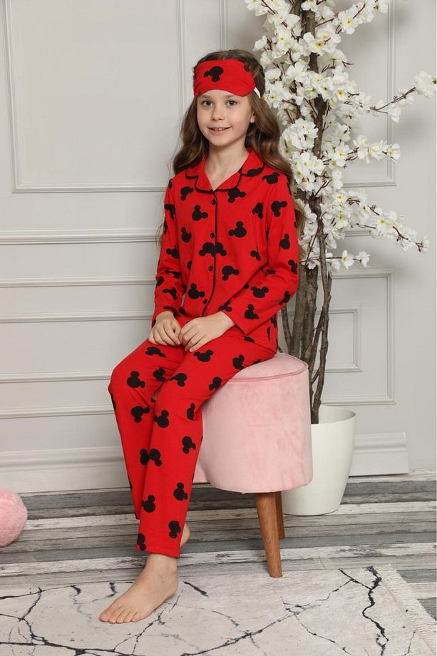 Kız Çocuk Desenli Pijama Takımı - 1