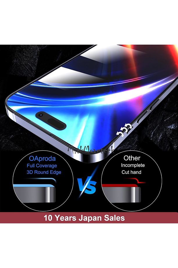 İphone 15 Pro Max Uyumlu Parlak Sert Seramik Ekran Koruyucu Cam Sensör Ahize Toz Korumalı Ekran Camı - 7