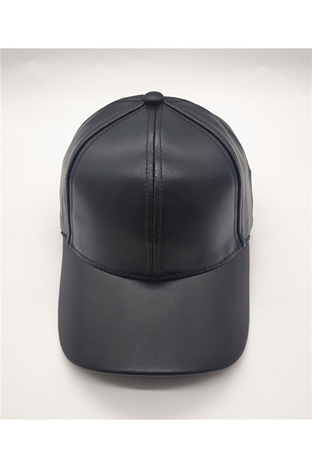 قبعة قبعة جلدية سوداء - 2