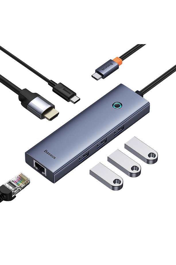 UltraJoy 6-Port ( USB-C to 1xHDMI4K@30Hz + 3xUSB 3.0 + 1xPD +RJ45) - 4