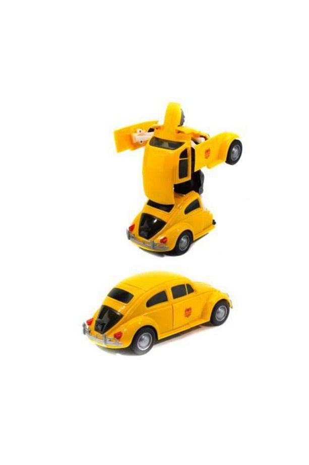 Robota Dönüşen Araba Transformers Vosvos Sarı Işıklı Sesli 22 cm - 3