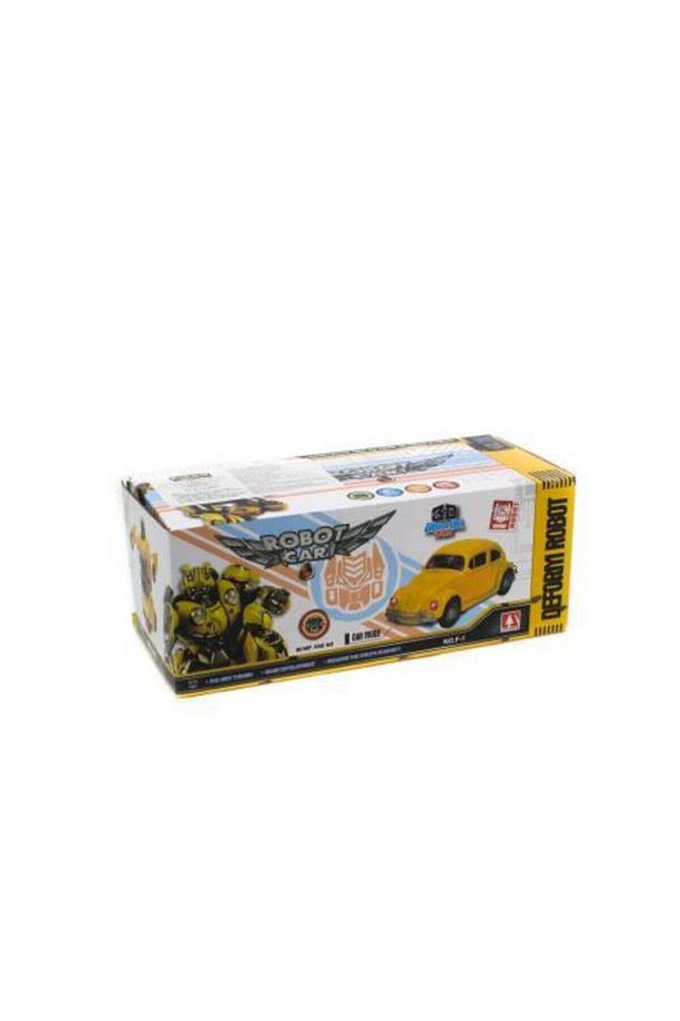 Robota Dönüşen Araba Transformers Vosvos Sarı Işıklı Sesli 22 cm - 4