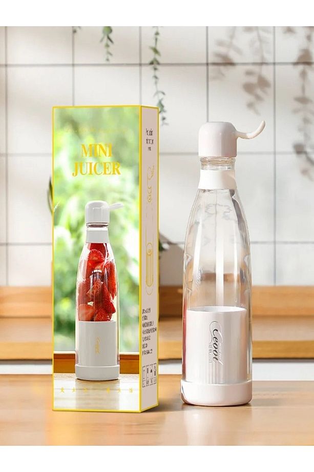 Mini Juice Taşınabilir Blender Plastik Şişe Smoothie Milkshake USB Şarj Edilebilir 420 ml. - 3