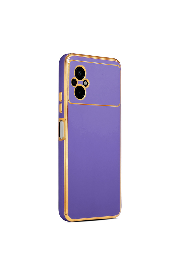 Xiaomi Poco M5 Premium Tpu Cover with Gold Color Edge Luxe Finish.