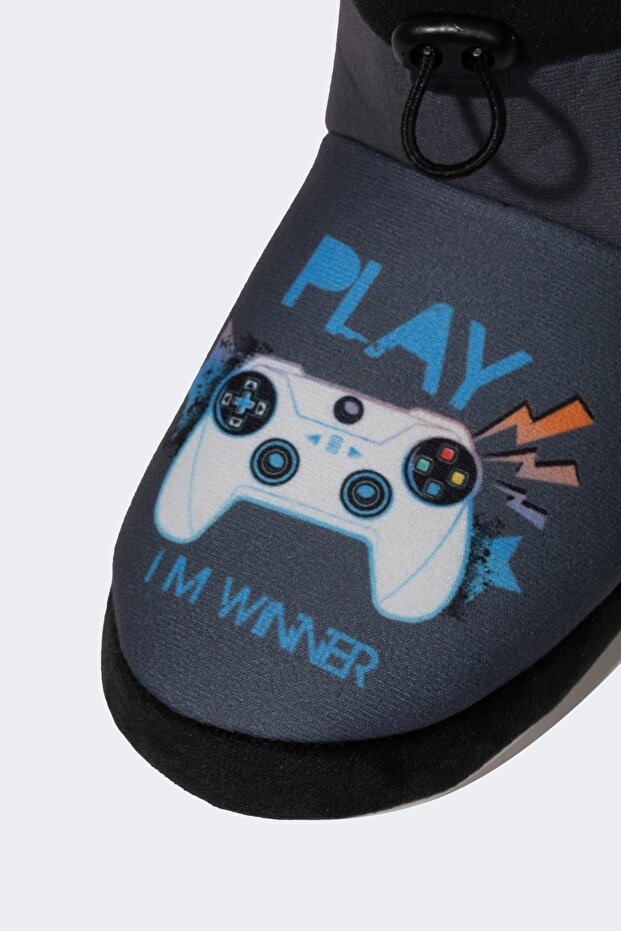 Chłopięce buty domowe na płaskiej podeszwie B2126a823wn - 5