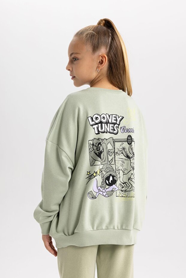 Girl's Looney Tunes Oversize Fit Crew Neck Thick Sweatshirt B1552A823Au