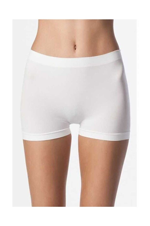 Women's White Taktel Seamless Boxer Shorts High Waist Panties (2 Pieces) 2007
