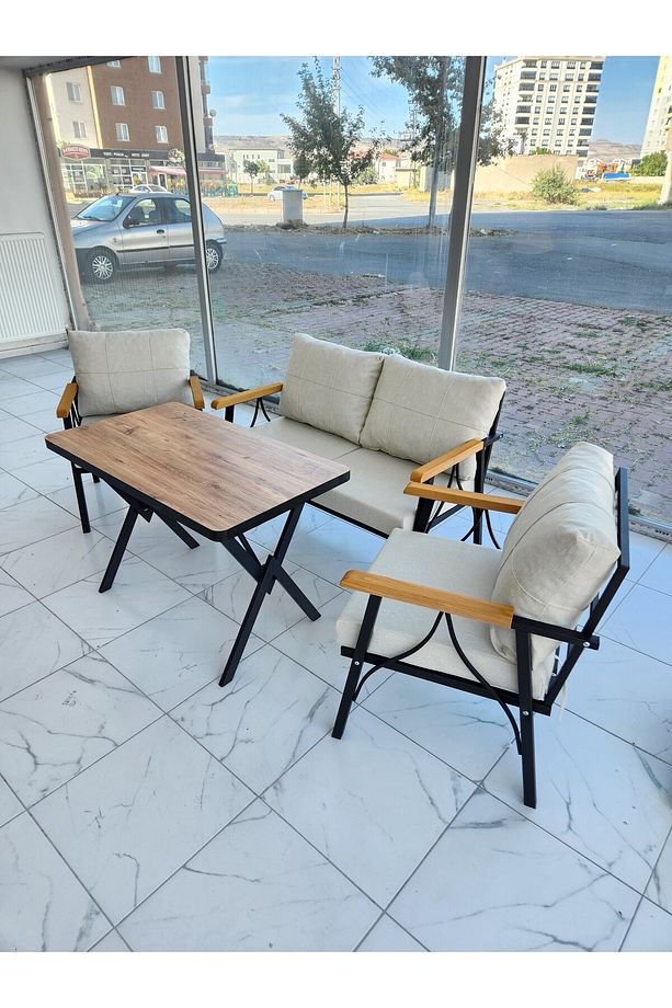 2-1-1 Masalı Bahçe balkon cafe, çayseti Koltuk Takımı ofis Kolltuk oturma Grub koltuk Takımı - 1