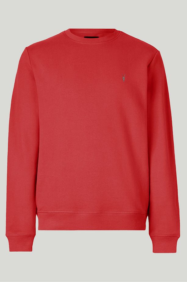 Kırmızı Renk Basic Bisiklet Yaka Relaxed Regular Erkek Sweatshirt - 2