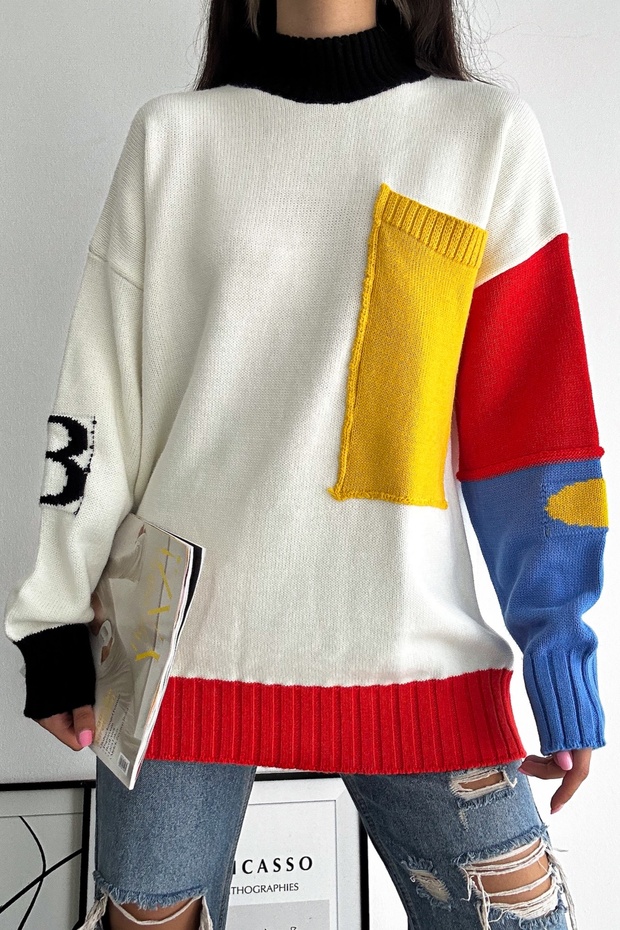 Women's Turtleneck Standard Size Design Knitwear Sweater