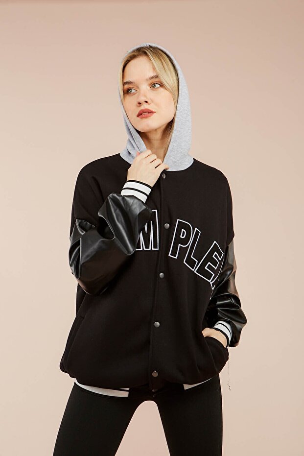 Unisex Complex College Jacket Black - 1