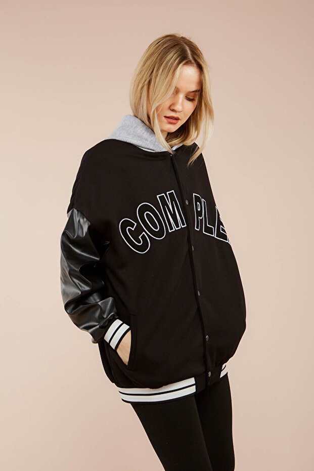 Unisex Complex College Jacket Black - 7