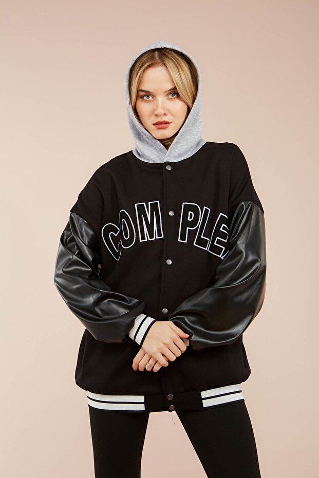 Unisex Complex College Jacket Black - 4
