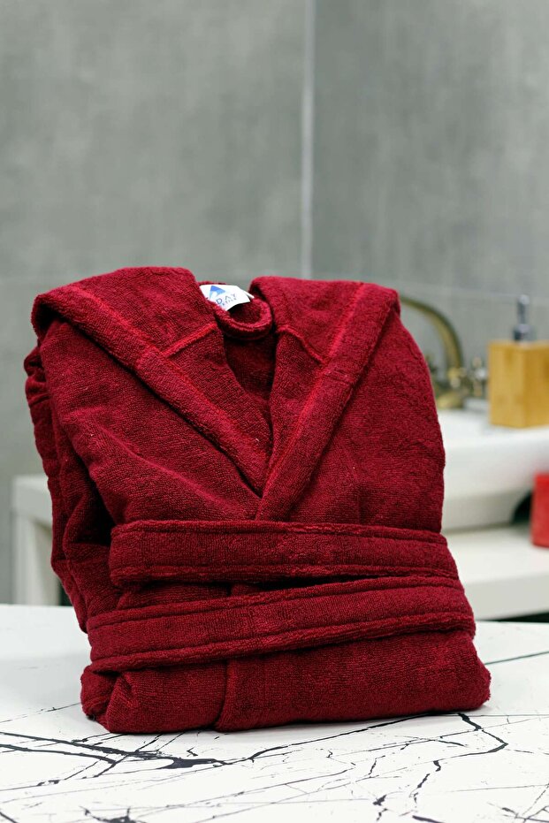 Aday Kapüşonlu Bornoz %100 Pamuk - 2