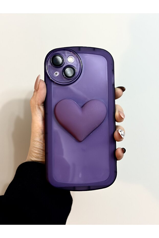 Transparent Case with Heart Model Toy Compatible with iPhone 13 and 14 - 3