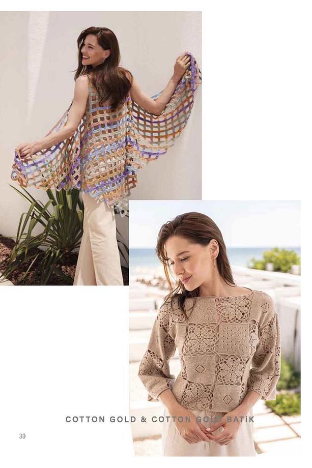 Cotton Gold Batik 2905 Örgü Ipi (5 ADET) 100 gr 330 Metre %55 Pamuk Motifli Hırka Bluz Elbise - 2