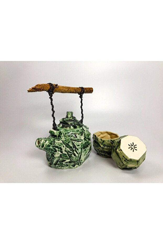 Ceramic Kurinuki Teapot Set - 2