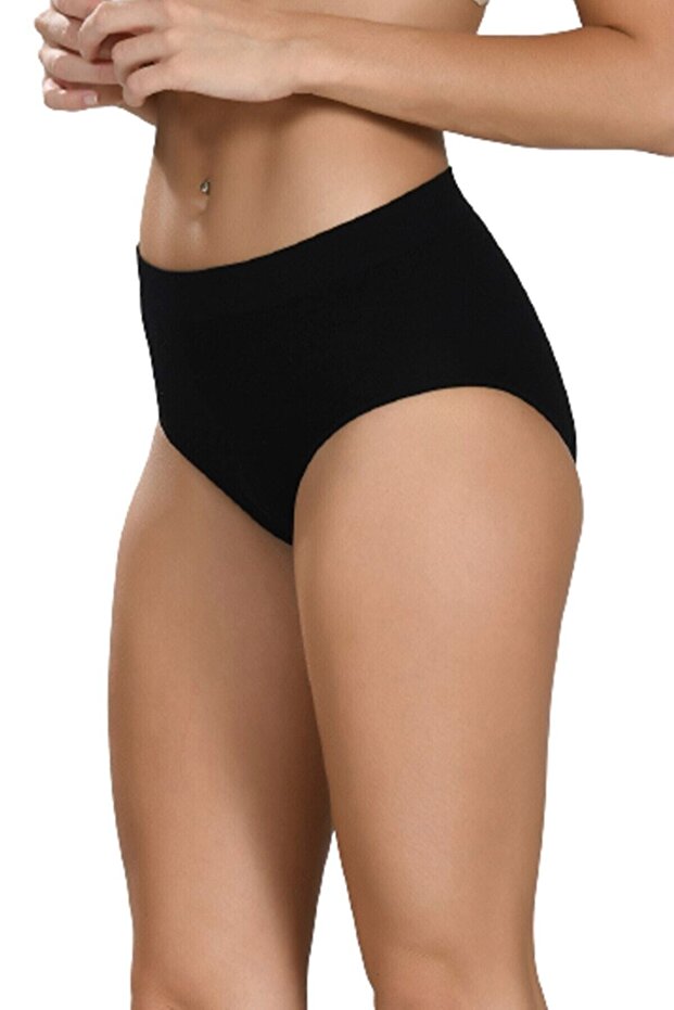 Women's Black Seamless Gathering Panties 2006 3-Piece
