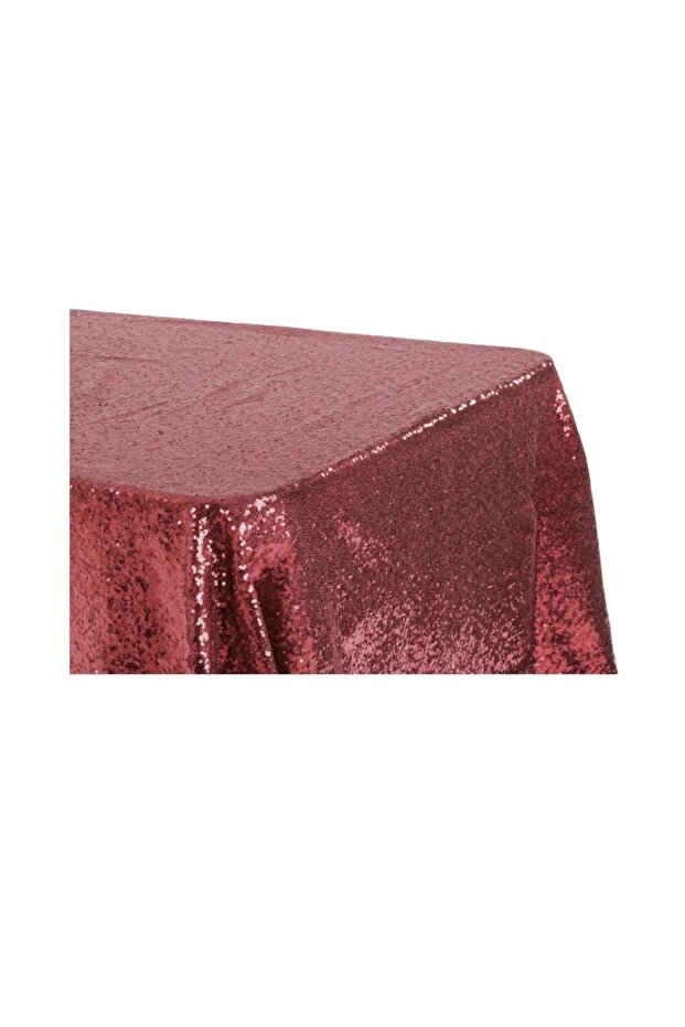 Bordo Pullu Payetli Masa Örtüsü - 1