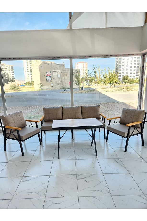 3-1-1 Masalı Bahçe balkon cafe, çayseti Koltuk Takımı ofis Kolltuk oturma Grub koltuk Takımı - 3