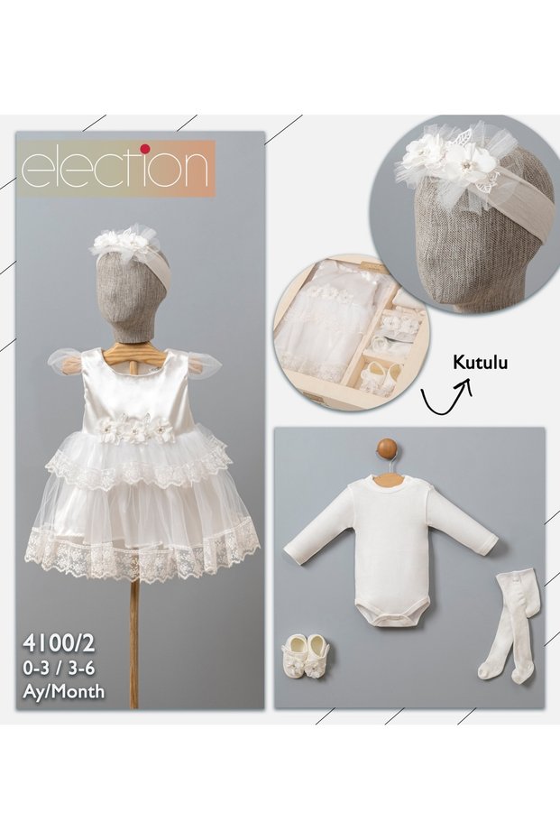 Baby Girl Mevlütlük Tulle Skirted Baby Dress Princess Dress