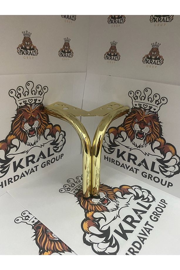 Metal, Demir, Gold Mobilya Ayağı, 15cm Boru V Çok Amaçlı Koltuk, Kanepe Ayak 4 Adet - 1