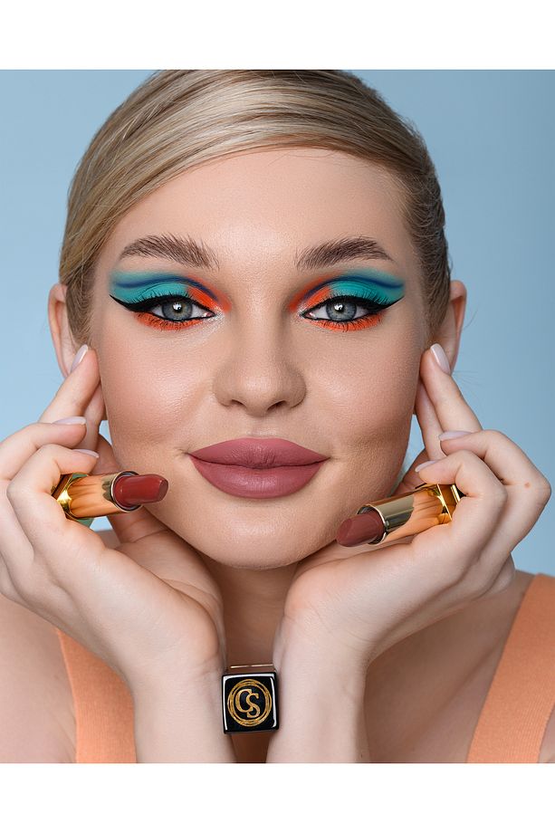 Silk Velvet Lipstick Ruj 02 Crimson, Nemlendirici Etki, Yoğun Pigmentasyon, Kadifemsi Dudaklar - 7
