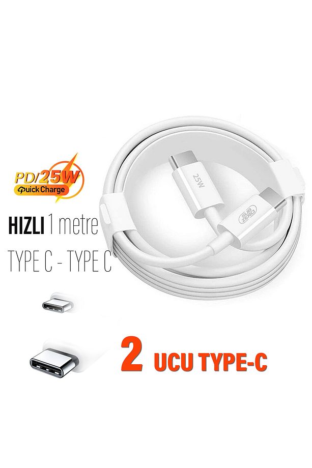 Samsung Galaxy S21 - S21FE - S21 Ultra - S21 Plus - S21 5G Uyumlu Şarj Hızlı Şarj Kablosu 25W - 1