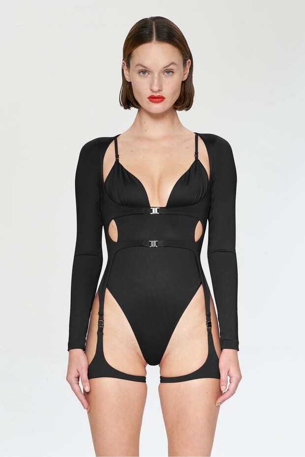 Cosmos Bodysuit - Siyah - 1