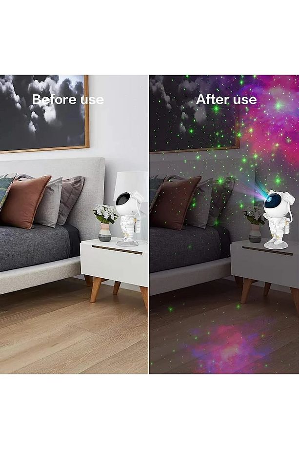 Astronot Projeksiyon Çocuk Gece Lambası Samanyolu Galaxy Masa Lambası Gökyüzü 360 Yıldız Projektör - 4