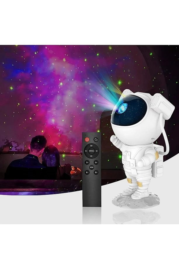 Astronot Projeksiyon Çocuk Gece Lambası Samanyolu Galaxy Masa Lambası Gökyüzü 360 Yıldız Projektör - 1