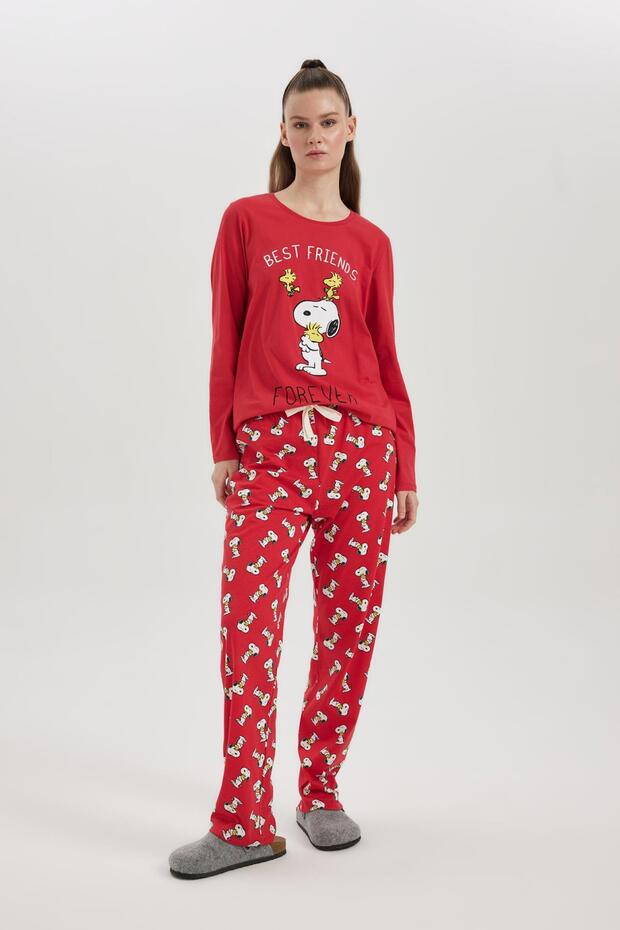 Fall in Love Snoopy Uzun Kollu Pijama Takımı - 1