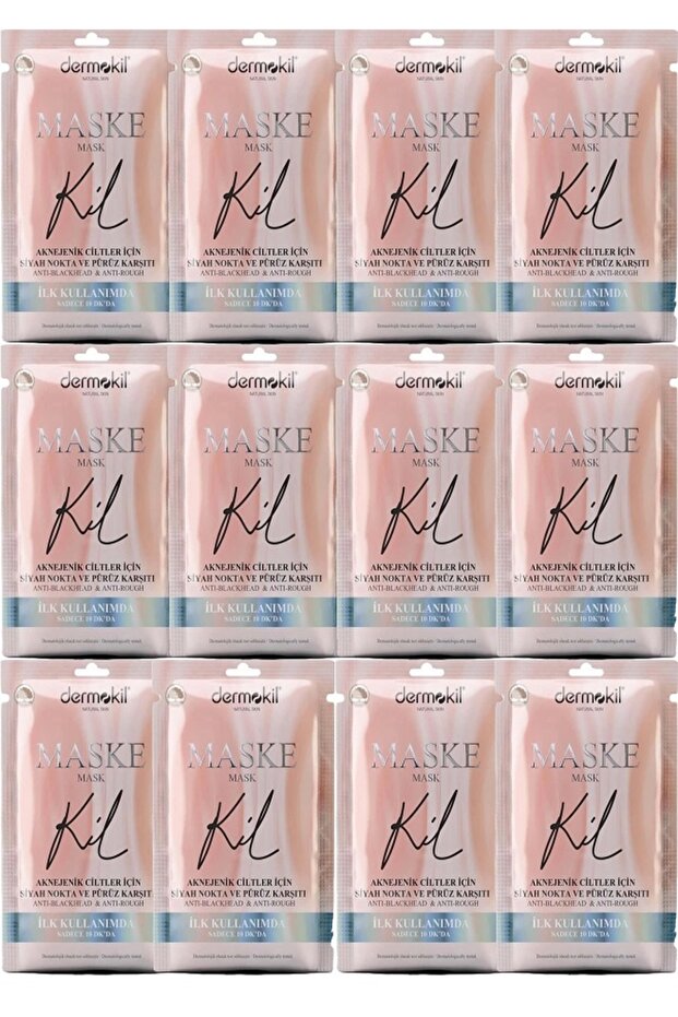 DERMOKIL ACNEGENIC SKIN ICIN BLACK SPOT AND PURPOSE CARDIGANTS MASK 15 ML x 12 pcs