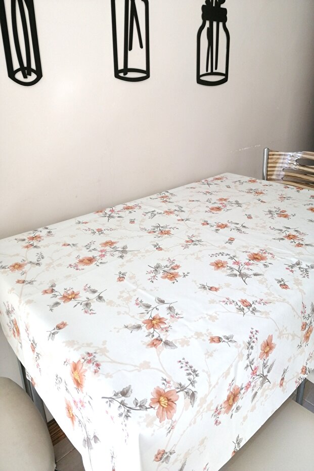 مفرش طاولة من القماش الزيتي المبطن - مستطيل دائري مربع - Kmnç - 3