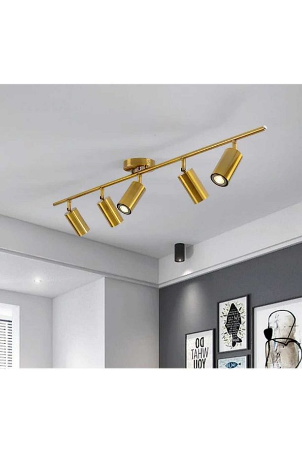 Mylights Mat Gold Eskitme Altın Led Spot Tavan Led Hareketli Başlık Tavan Aplik Tasarruflu Ampul - 1
