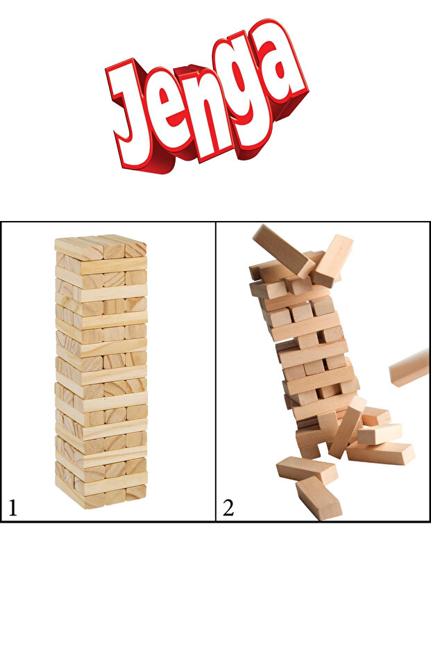 لعبة التوازن 54 قطعة Jenga خشبية كبيرة الحجم