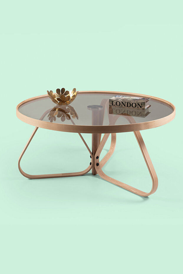 Pramit Camlı Orta Sehpa Meşe - 2