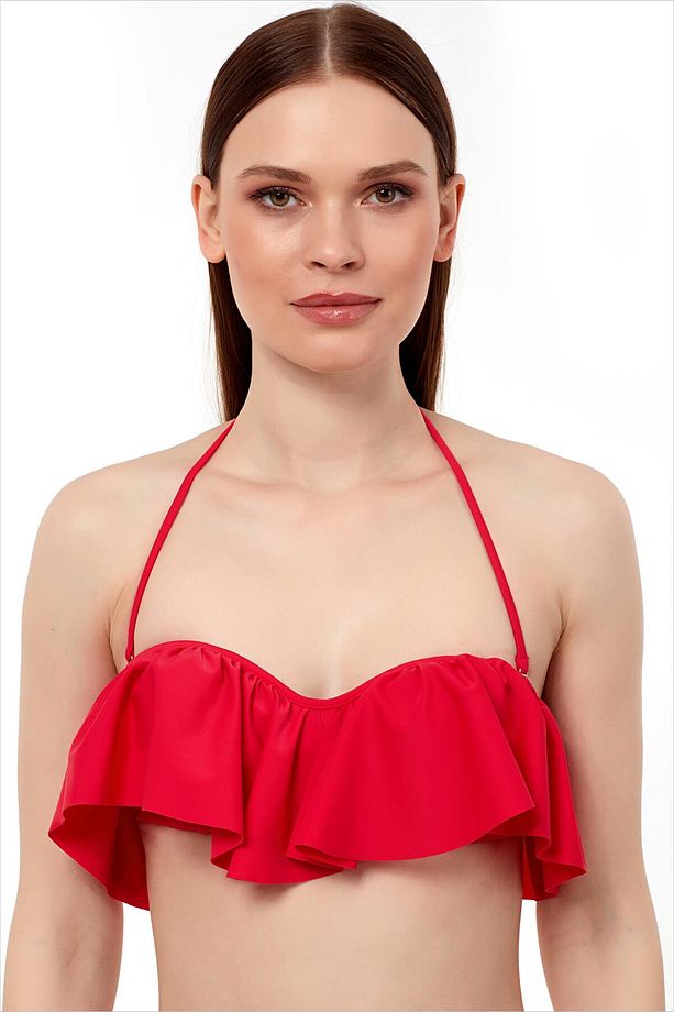 63553 Kırmızı Straplez Bikini Üstü - 1