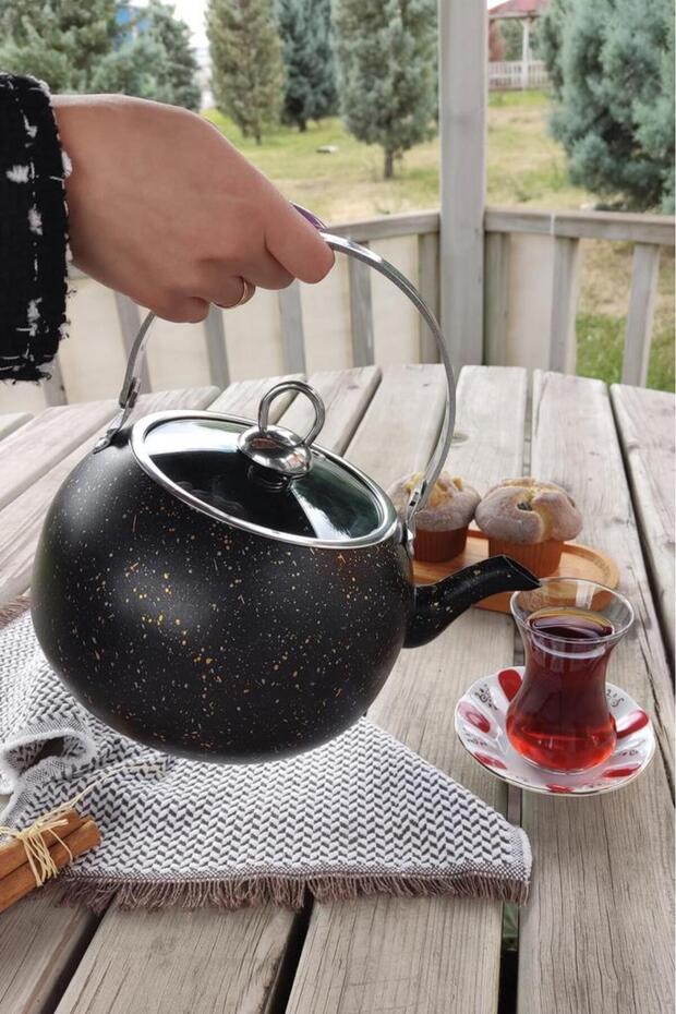 Granit Kamp Ve Mutfak Çay Bitki Çayı Demliği 2,5 Lt Siyah- 152.2.07.039 C1-1-281 - 2