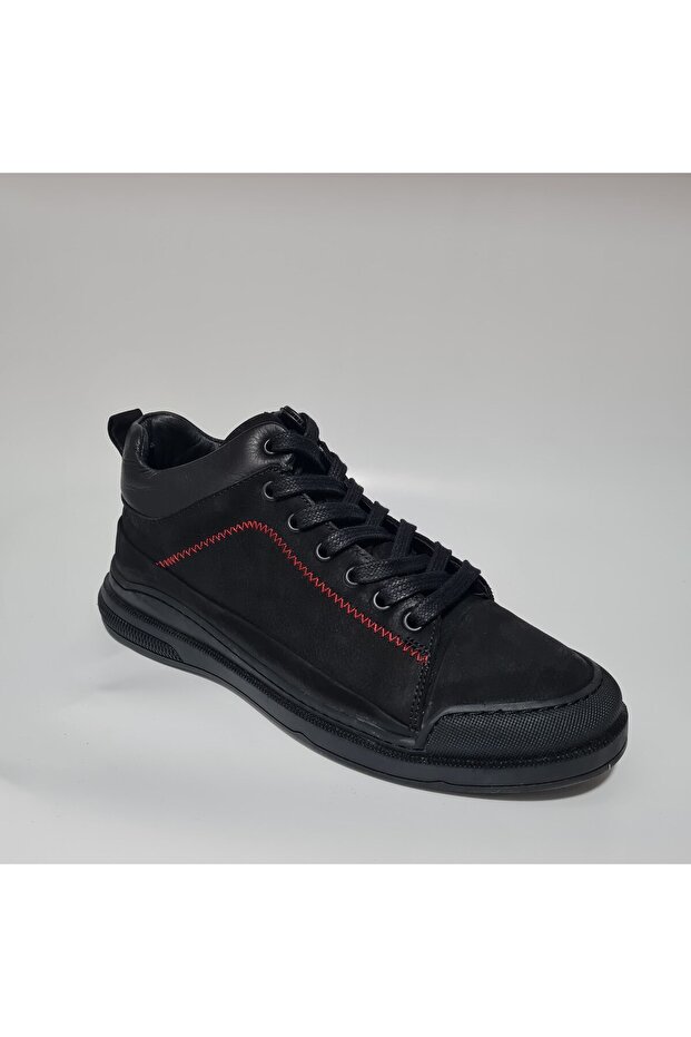 100% Genuine Leather Stitched Model Men's Boots with Attached Zipper Semi-Tork K0553-7268
