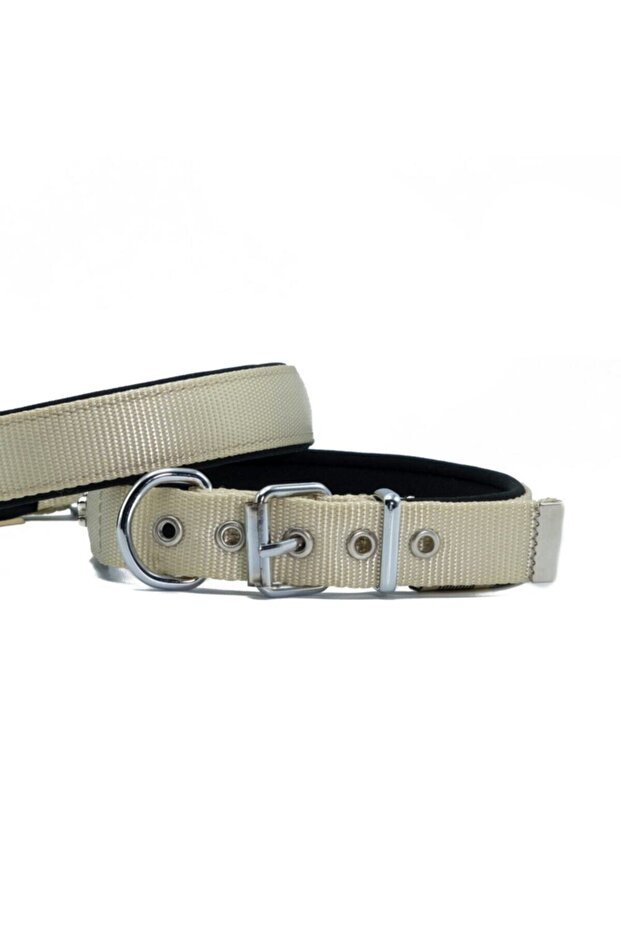طوق كلب منسوج ناعم مريح مقاس M 2.5x37-45 سم كاكي