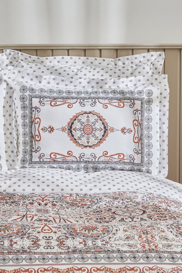 Aprika %100 Pamuk Tek Kişilik Nevresim Takımı Kiremit - 4