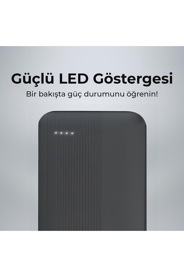 10000mAh 22.5W 2*USB-A ve Type-C PD Üç Çıkışlı QC 18W Huawei SuperCharge Destekli Portatif Powerbank - 4