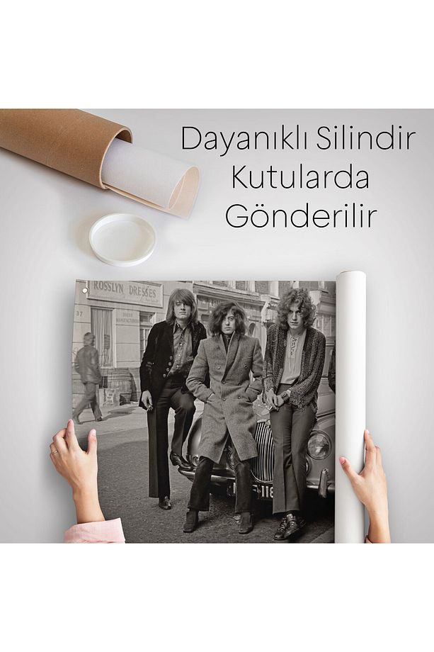 Led Zeppelin Efsanesinin Arabası John Bonham Kanvas Duvar Örtüsü-Halısı-5407 - 5