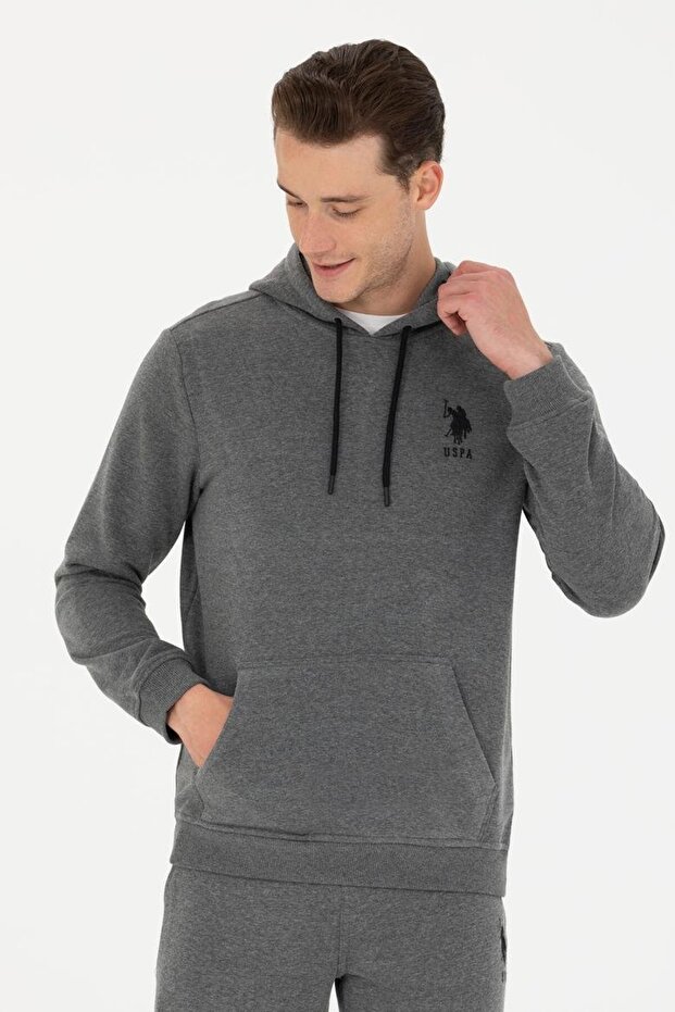 Erkek Kapüşonlu Basic Sweatshirtt - 3